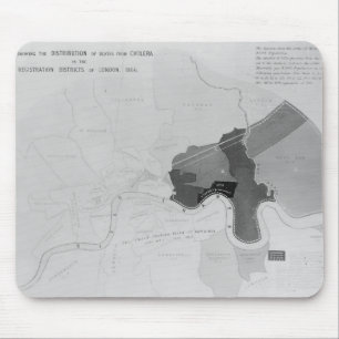 Mousepad Mapa que mostra a distribuição das mortes