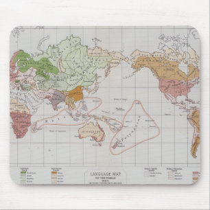 Mousepad Mapa que mostra as línguas do mundo