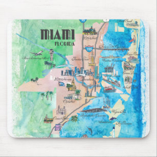 Mousepad Mapa retro do vintage do impressão das belas arte