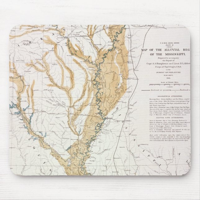 MOUSEPAD MAPA: RIO MISSISSÍPI, 1861 (Frente)