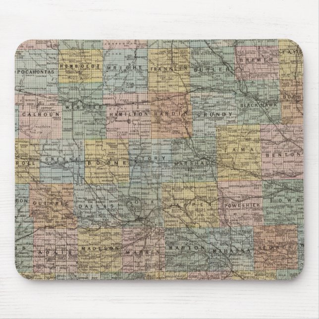 Mousepad Mapa setorial de Iowa (Frente)