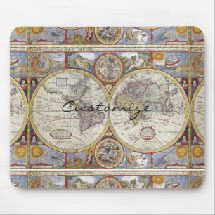 Mousepad Mapa Thunder_Cove do vintage do viajante de mundo