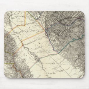 Mousepad Mapa Topográfico da Califórnia Central