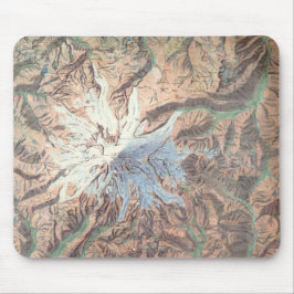 Mousepad Mapa Topográfico do Monte Rainier, Vintage, Washin