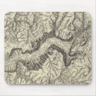 Mousepad Mapa Topográfico do Vale do Yosemite