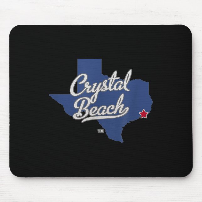 Mousepad Mapa Tx do Texas Crystal Beach (Frente)