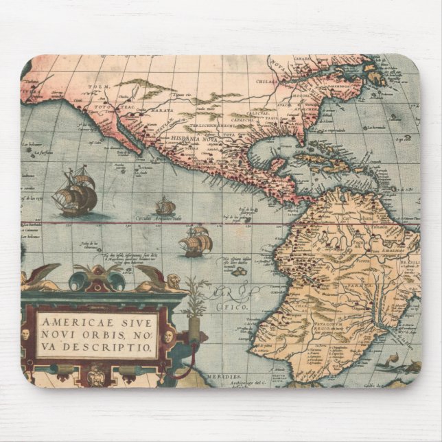 Mousepad Mapa Vintage da América do Norte (Frente)