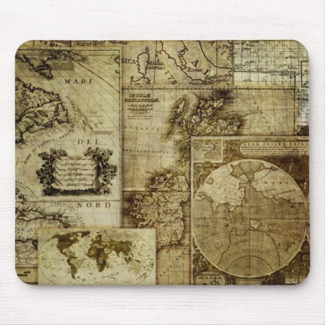 Mousepad Mapas antigos do mundo (Frente)