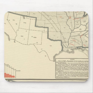 Mousepad Mapas litográficos de duas cores dos Estados Unid