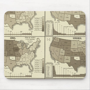 Mousepad Mapas litográficos dos Estados Unidos