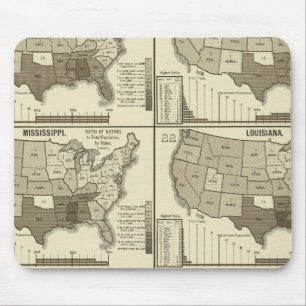 Mousepad Mapas litográficos dos Estados Unidos 2