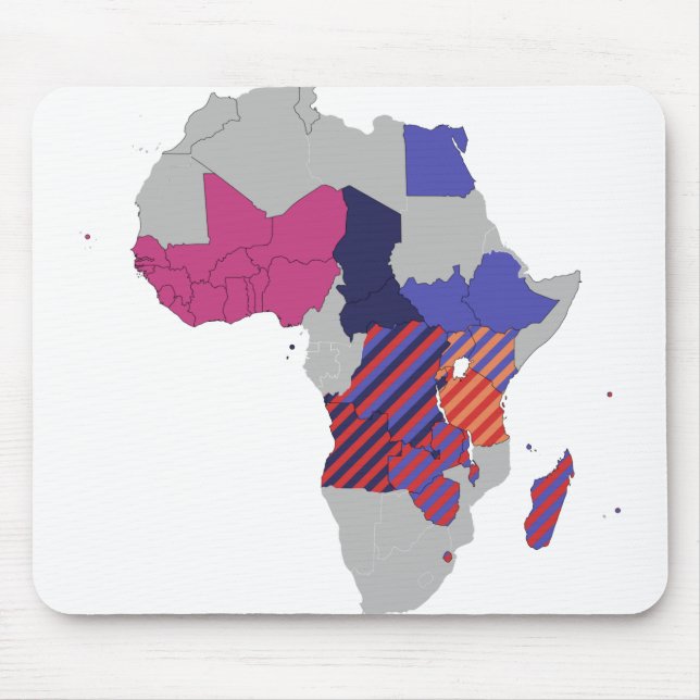 Mousepad Mapear Continente Político-Geográfico Africano (Frente)