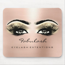 Mousepad Maquiagem da Bela Lashes do Nome da Litter Dourada