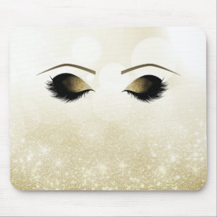Mousepad Maquiagem Olhos e Cílios Glam Gold Personalizados