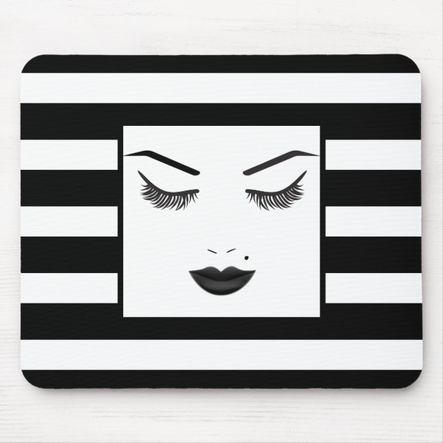 Mousepad Maquiagem Rosto Sobrancelhas Lábios Beleza Glamour (Frente)