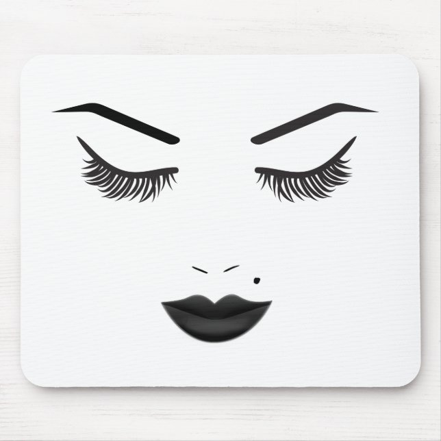 Mousepad Maquiagem Rosto Sobrancelhas Lábios Beleza Glamour (Frente)