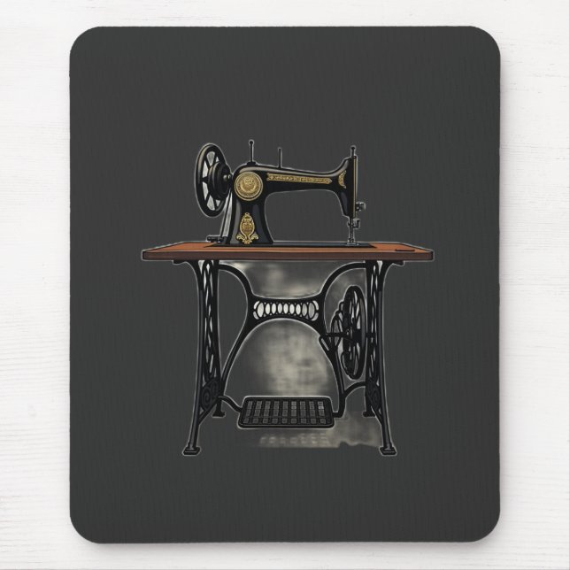 Mousepad Máquina de Costura Antiga Vintage (Frente)
