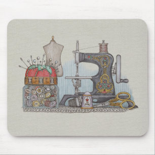 Mousepad Máquina de costura psta mão