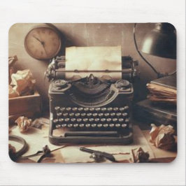 Mousepad Máquina de Digitalização Antiquada Manuscrita Brow