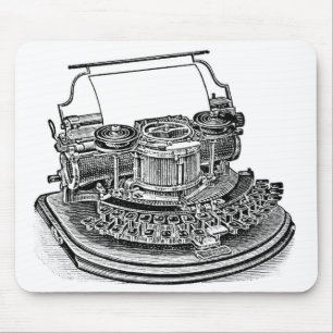 Mousepad Máquina de escrever do no. 2 de Hammond do vintag