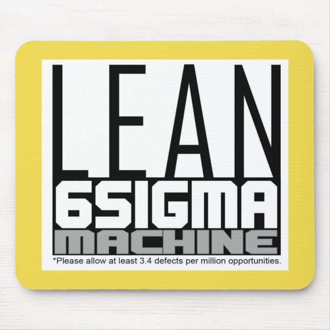 Mousepad Máquina Lean Six Sigma (Amarelo) (Frente)