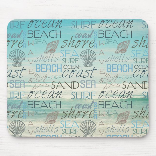 Mousepad Mar de areia Surf de praia (Frente)