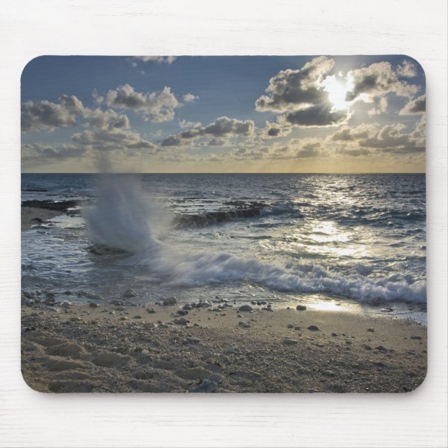 Mousepad Mar do Caribe, Ilhas Cayman. Ondas batendo (Frente)