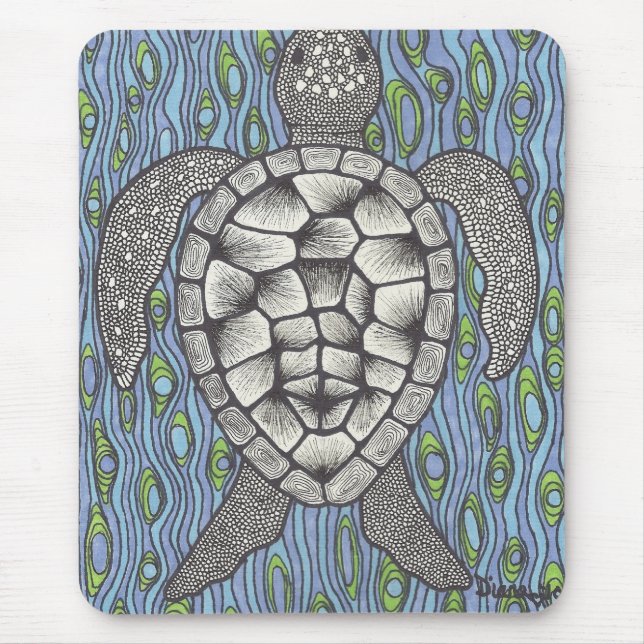 Mousepad Mar Tutle no azul (Frente)