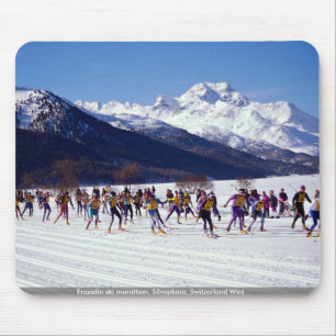 Mousepad Maratona do esqui de Engadin, Silvaplana, suiça