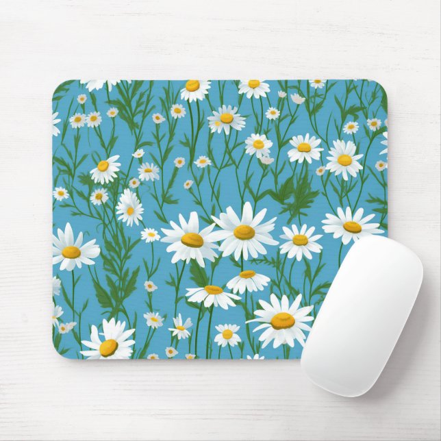 Mousepad Maravilhas Do Verão Branco Em Aqua (Com mouse)