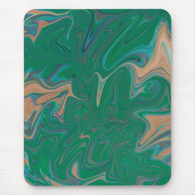 Mousepad Marble Forms – Green & Gold Natural Flow (Frente)