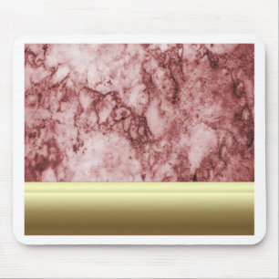 Mousepad Marble Rosa com faixas de ouro