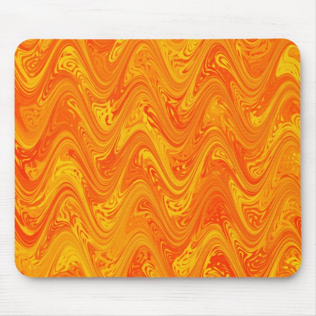 Mousepad Marbling Orange Yellow Red Pattern (Frente)