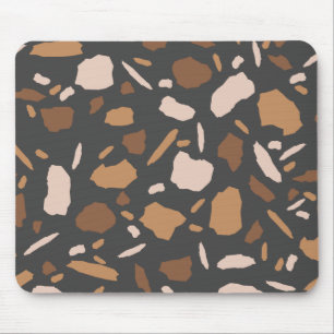 Mousepad Marbre Terrazzo Marrom, Bege, Bege Claro e Cinza