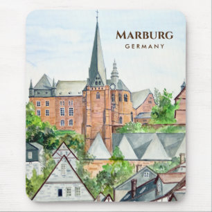 Mousepad Marburg Altstadt Alemanha Townscape Painting