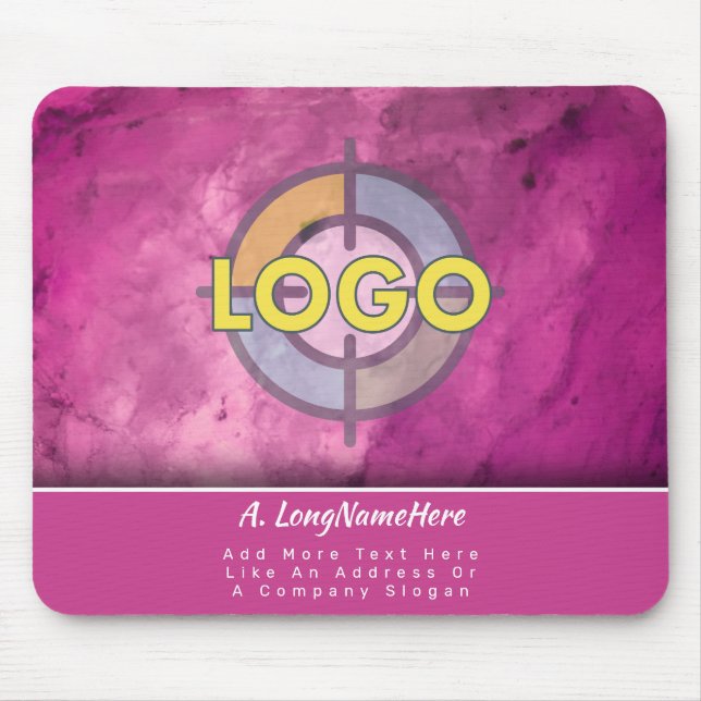 Mousepad Marca de Beleza Rosa Magenta Executivo Escritório (Frente)