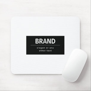 Mousepad Marca Moderna Negrito ou Nome Comercial Preto e