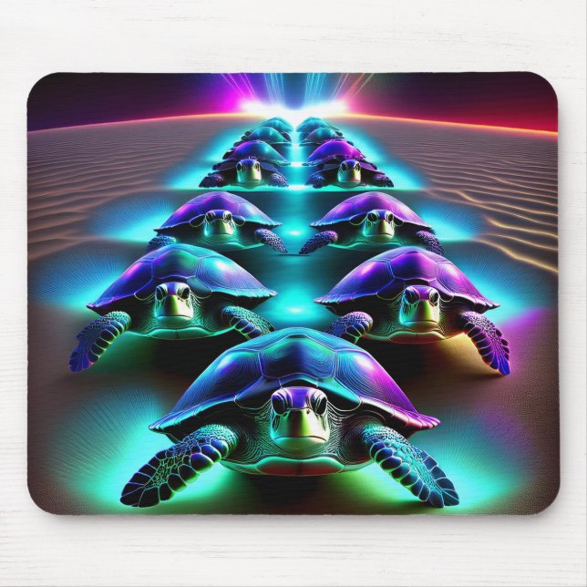 Mousepad Marcha das Tartarugas Neon (Frente)