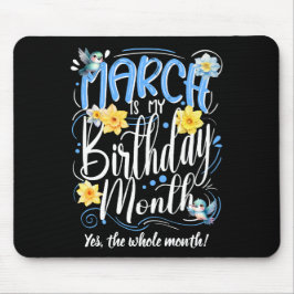 Mousepad Marcha é o meu aniversário Mês de caligrafia Amare