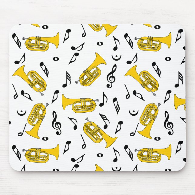 Mousepad Marching Baritone Music Notes Treble Clefs (Frente)