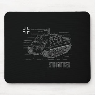 Mousepad Marco alemão Sturmtiger Blueprint