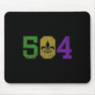 Mousepad Mardi Gras 504 T Shirt Nola New Orleans Louisiana