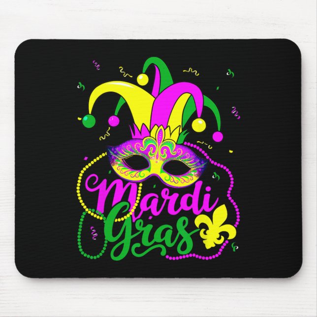 Mousepad Mardi Gras Carnaval Miçanga Máscara Feenas Que (Frente)
