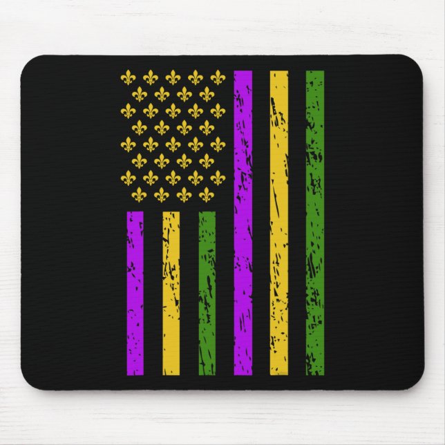 Mousepad Mardi Gras Celebra a Bandeira do Mardi Gras (Frente)