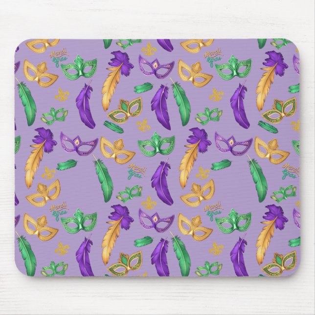 Mousepad Mardi Gras Colorido com padrão (Frente)