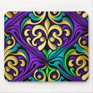 MOUSEPAD MARDI GRAS COLORIDO FLEUR DI LIS PADRÕES