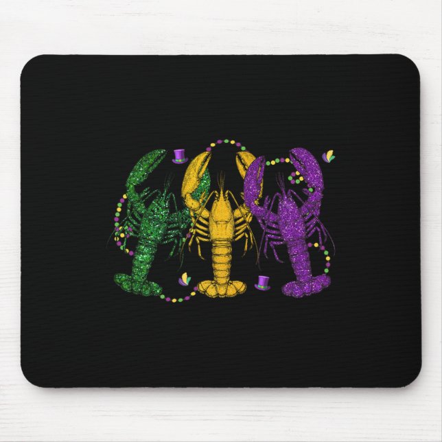 Mousepad Mardi Gras Crawfish Funny Retro Parade Costume Adu (Frente)