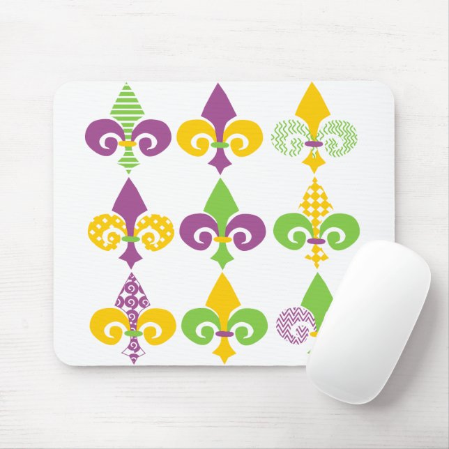 Mousepad Mardi Gras Fleur de Lis (Com mouse)