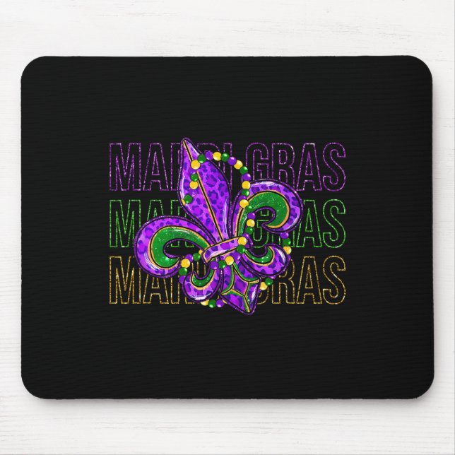 Mousepad Mardi Gras Fleur De Lis Símbolo Carnaval de Louisi (Frente)