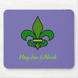 Mousepad Mardi Gras Fleur de Lis Suporte de Rato Roxo